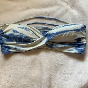 Tie dye strapless bikini top